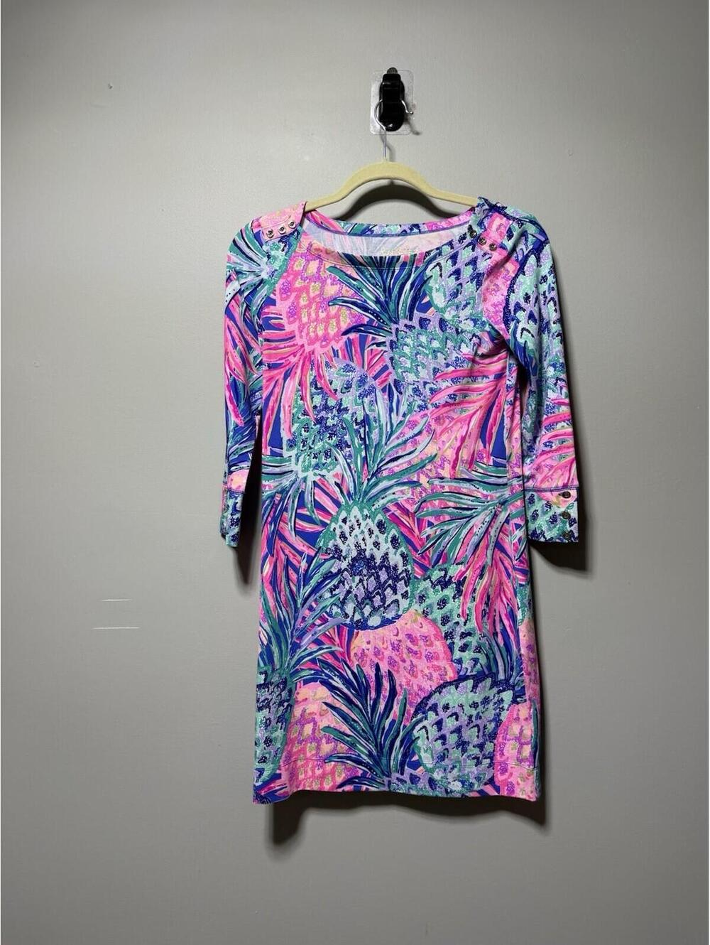 Lilly Pulitzer Sophie Dress Pop Up Pining Pineapple Shift XS